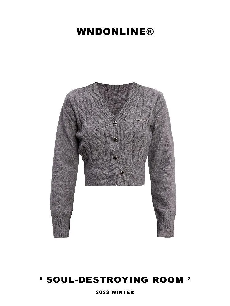 Slim Waist v-Neck Knit Cardigan【s0000004758】