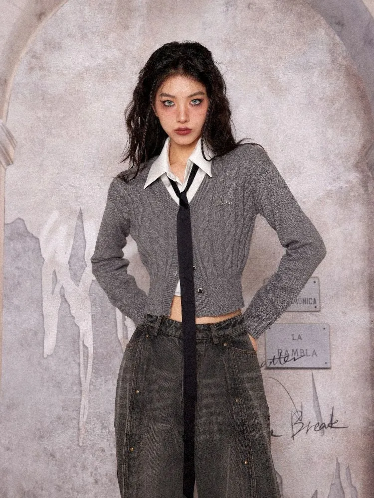 Slim Waist v-Neck Knit Cardigan【s0000004758】