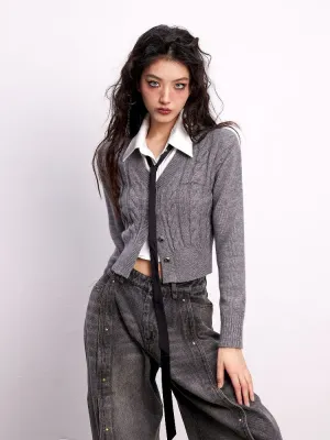 Slim Waist v-Neck Knit Cardigan【s0000004758】