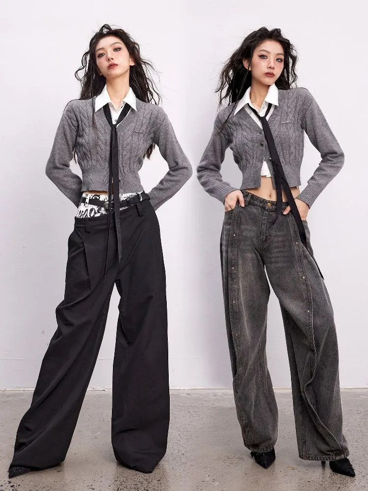 Slim Waist v-Neck Knit Cardigan【s0000004758】