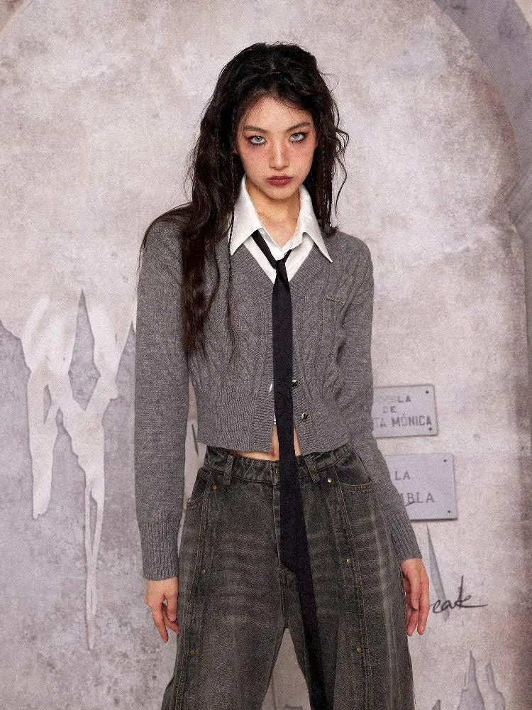 Slim Waist v-Neck Knit Cardigan【s0000004758】