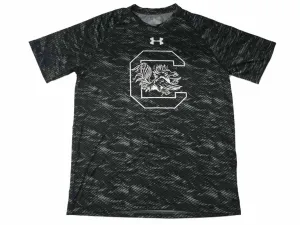 South Carolina Gamecocks Under Armour Heatgear Black Patterned SS T-Shirt (L)