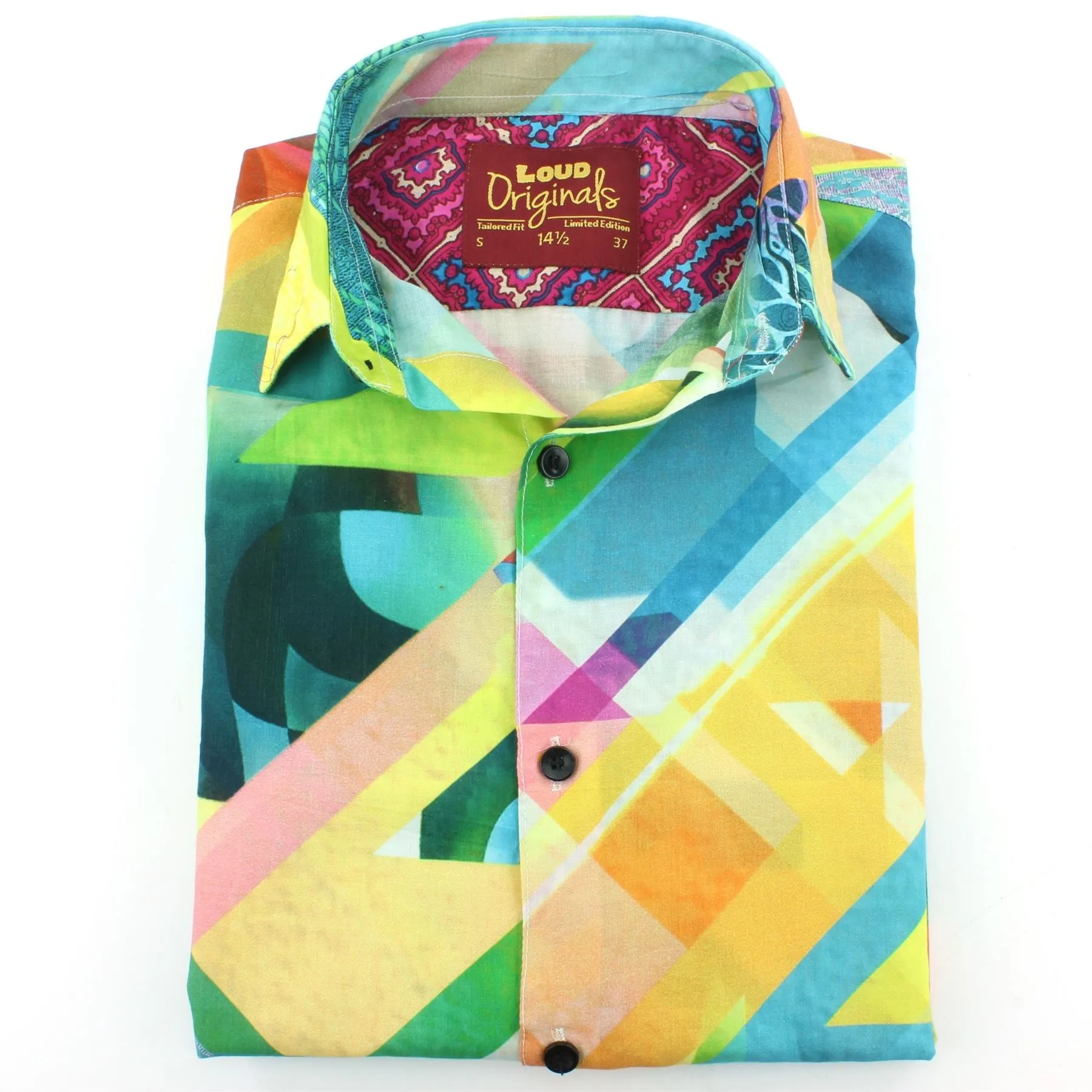 Tailored Fit Short Sleeve Shirt - Bright Diagonal Digital