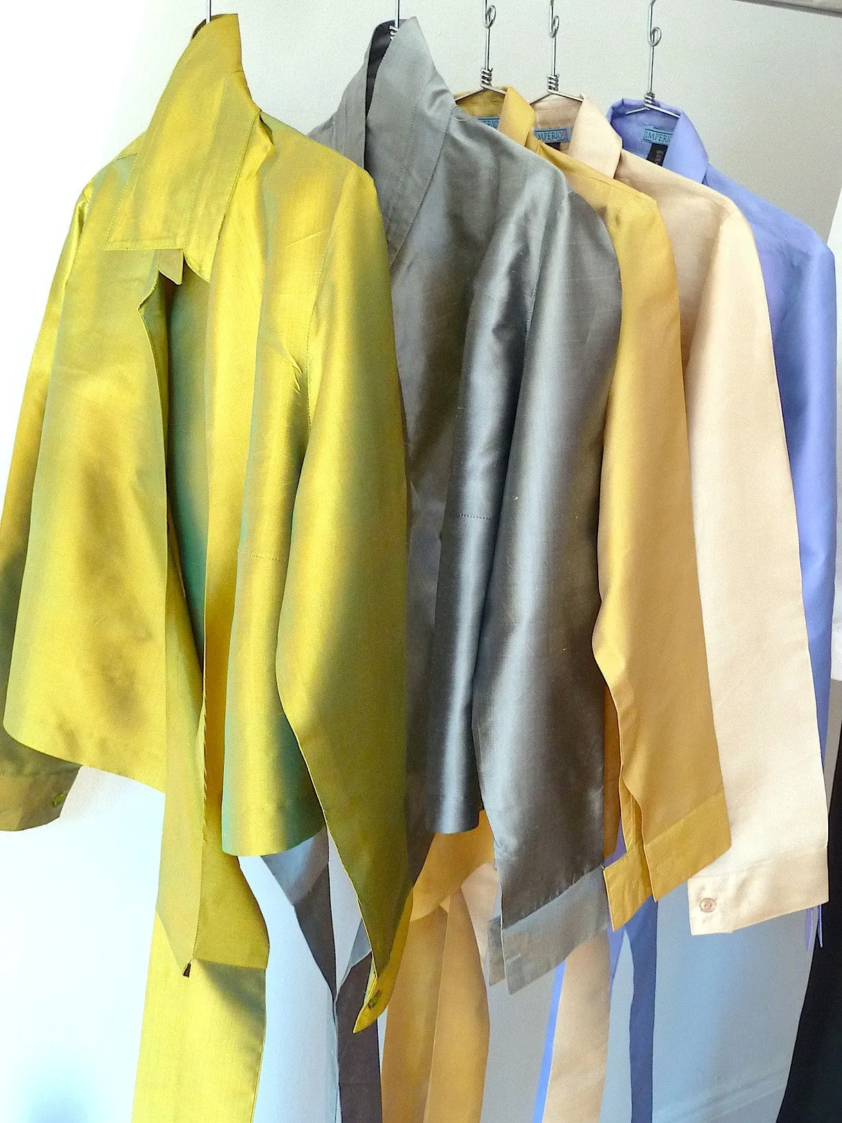 Thai Silk Taffeta Wrap Shirt Long Sleeve