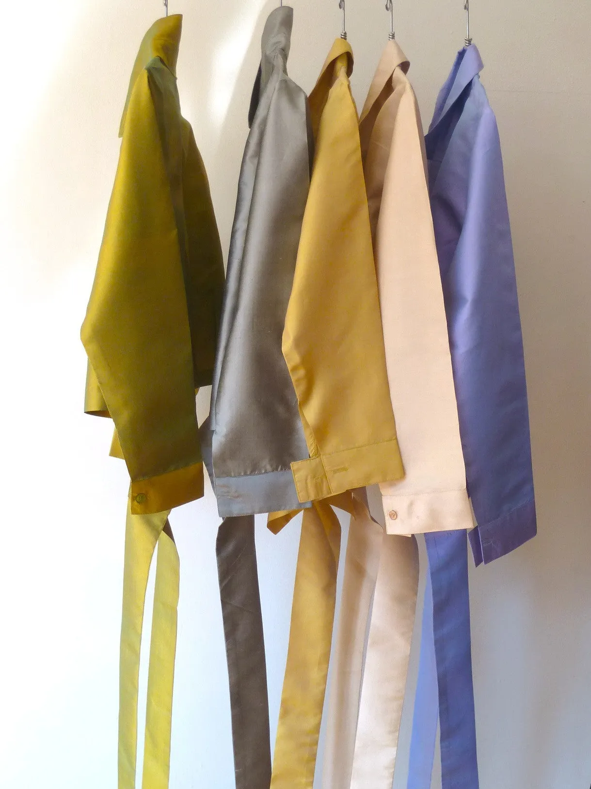 Thai Silk Taffeta Wrap Shirt Long Sleeve