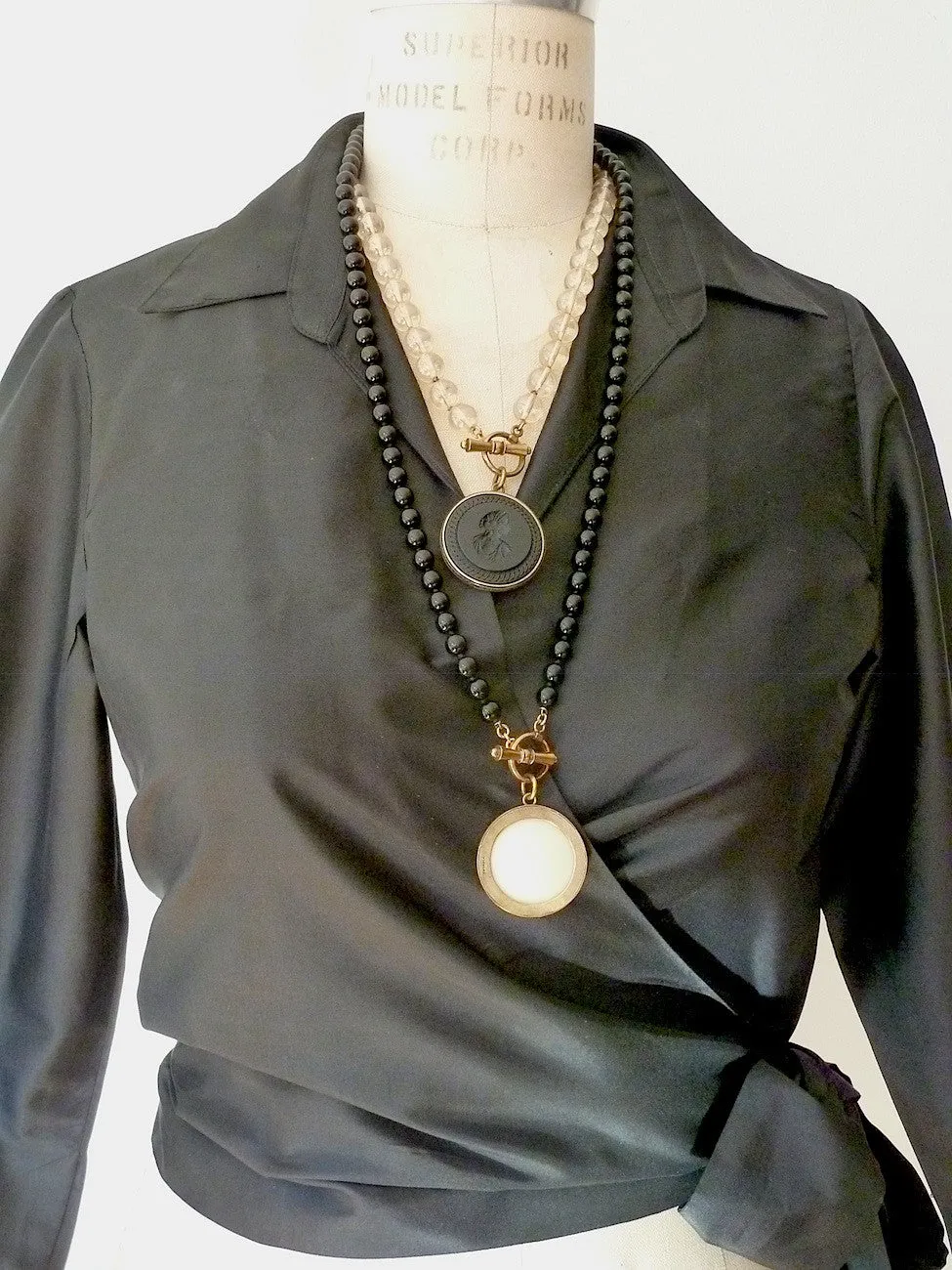 Thai Silk Taffeta Wrap Shirt Long Sleeve