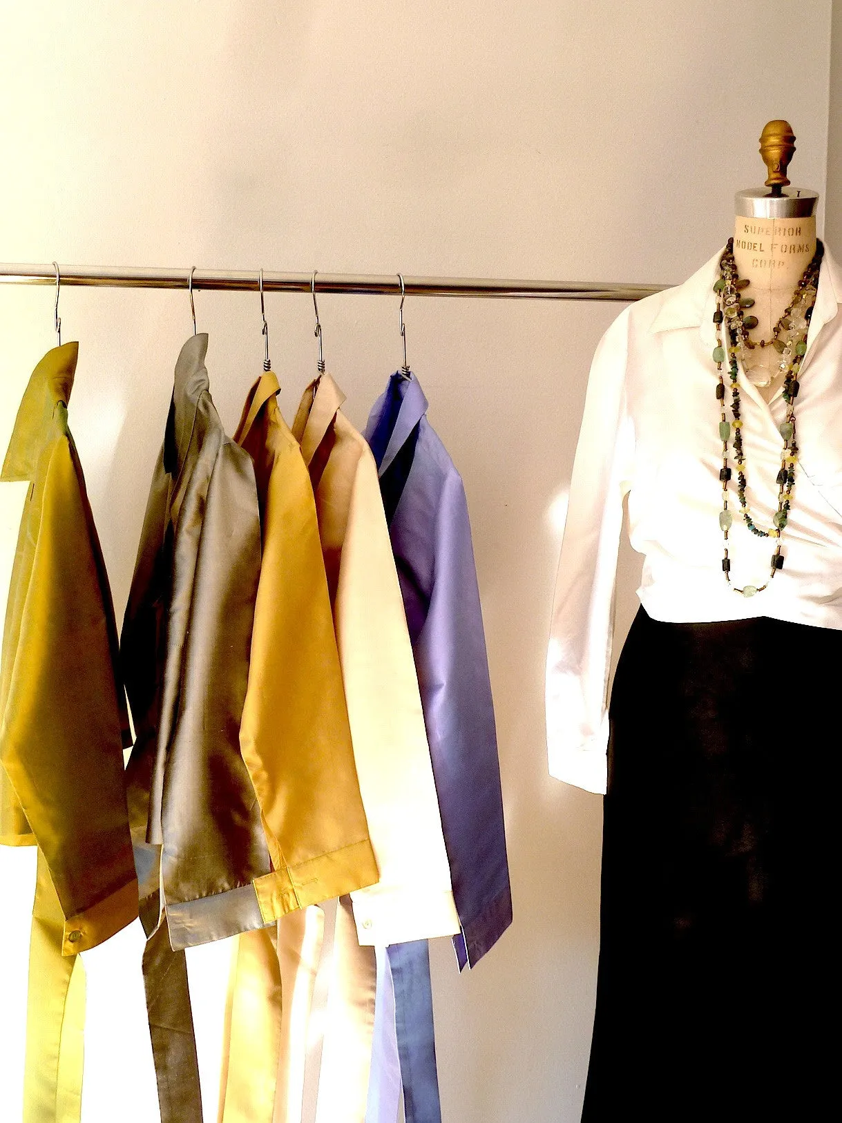Thai Silk Taffeta Wrap Shirt Long Sleeve