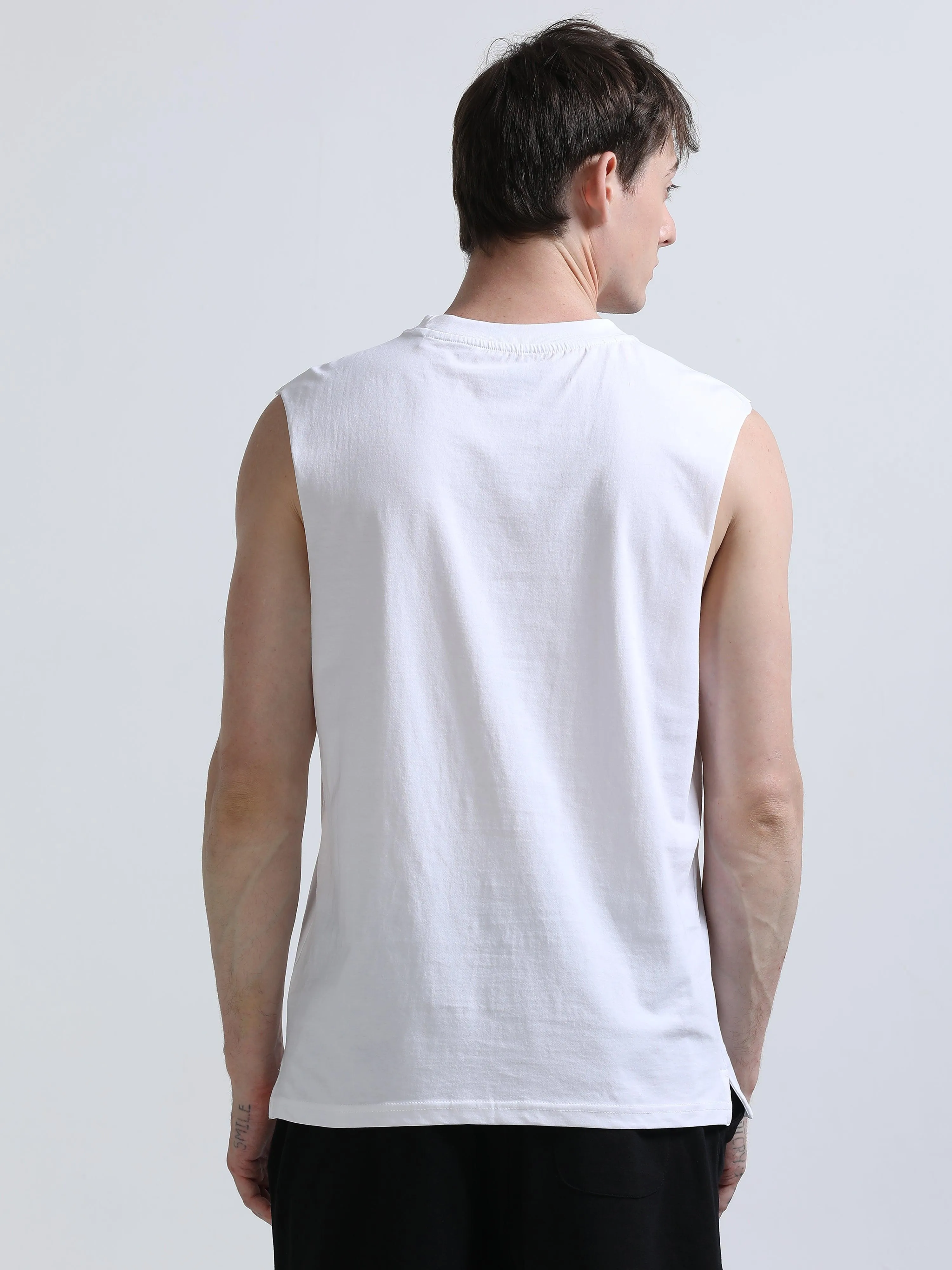 Vintage Charmer Sleeveless T-Shirt - White