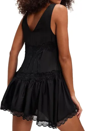Women Y2k Slip Lace Mini Dress Summer Going Out Boho Sleeveless Drop Waist Ruffle Hem Swing Flowy Short Tunic Dress